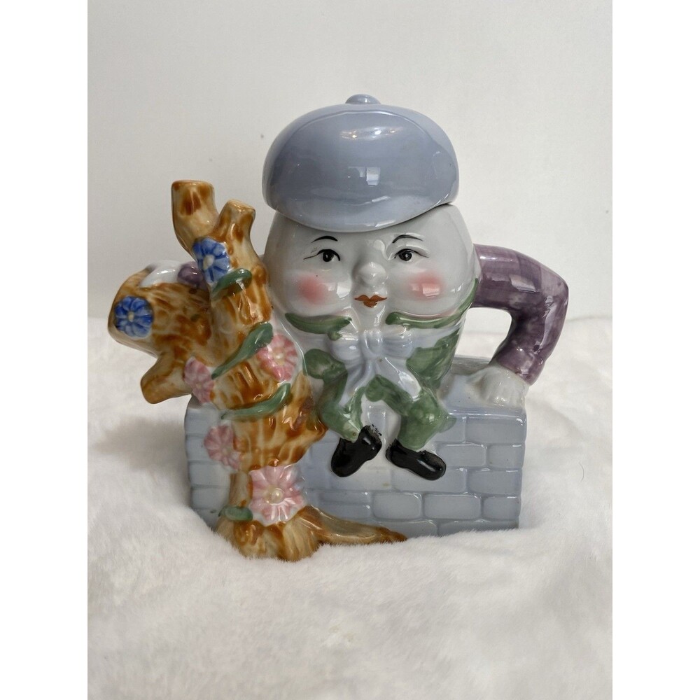 Vintage Feitx Humpty Dumpty Teapot Ceramic Decorative Collectible 6.5' EUC